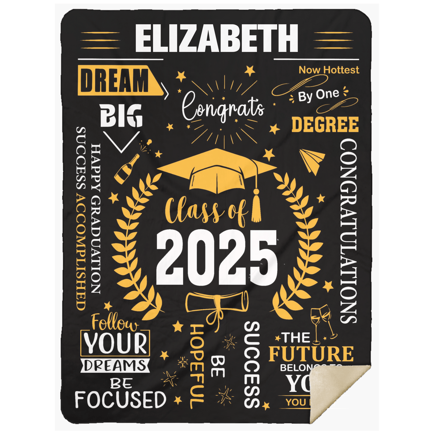 Personalised Graduation Gift | You Did It! | Cozy Plush Fleece & Sherpa Blanket