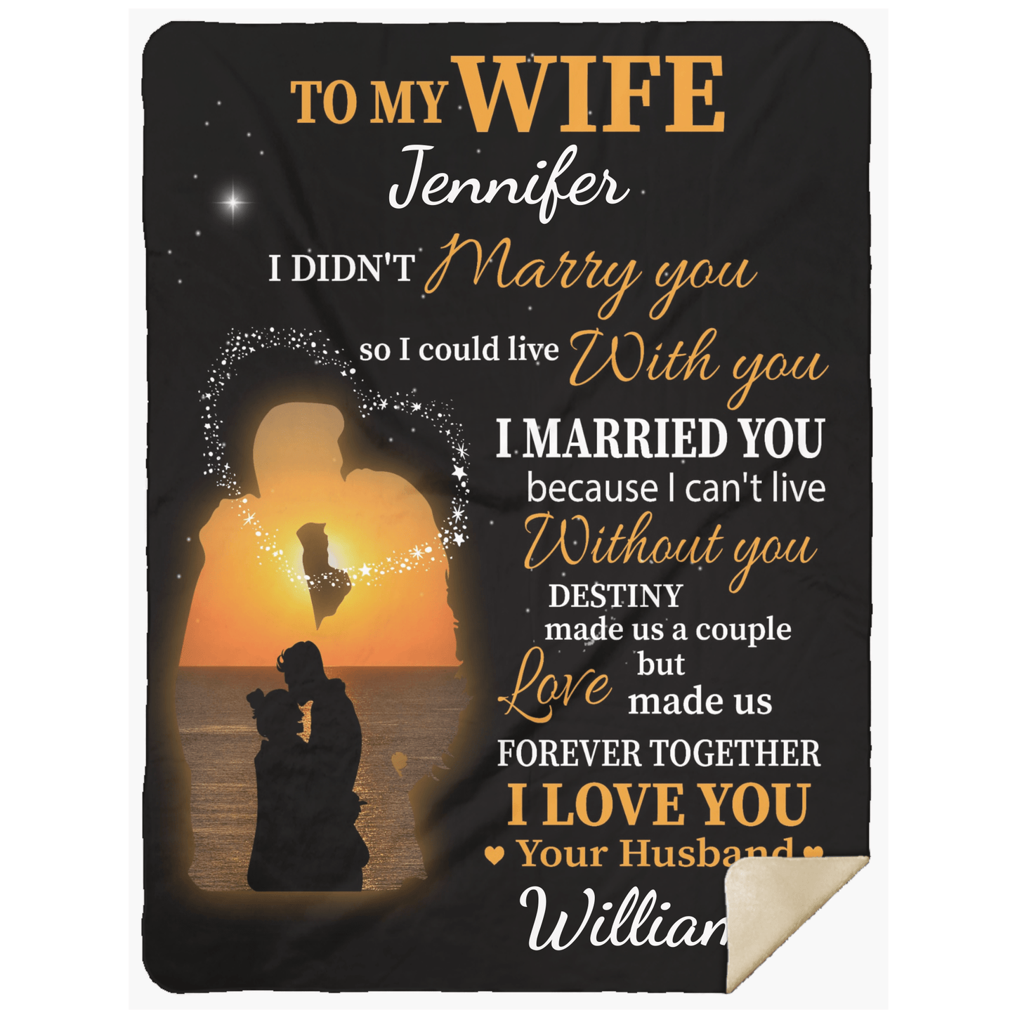 Personalised Wife Blanket | I Married You Because I Can't Live Without You