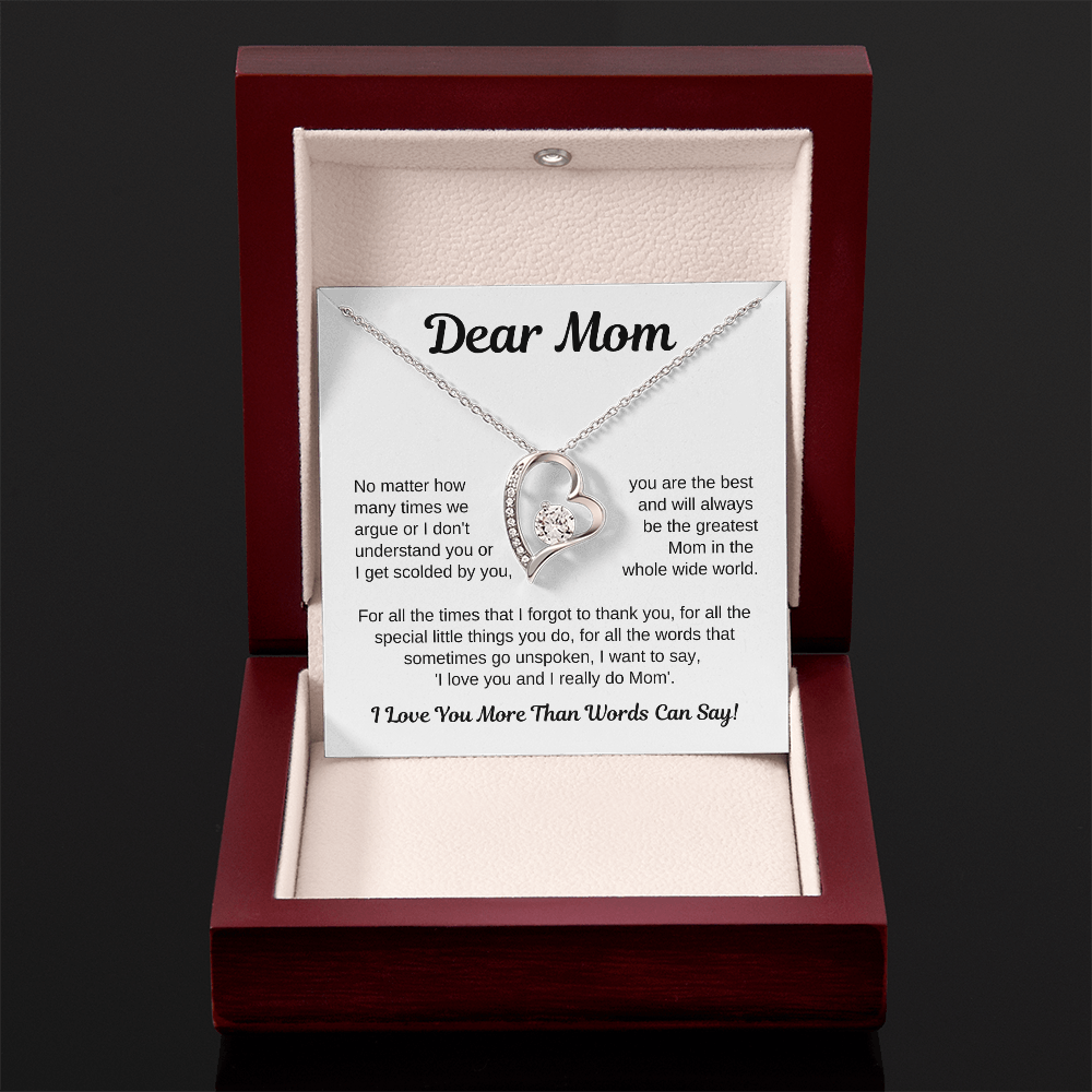 Gift For Mom | Best Mom in The World| Forever Love Necklace
