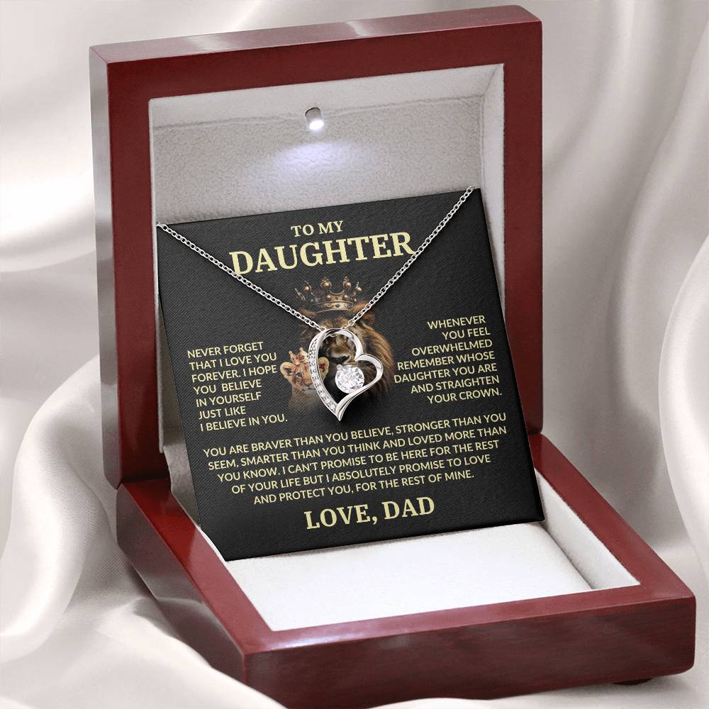 To My Daughter | Gift From Dad | Never Forget That I Love You | Forever Love Necklace