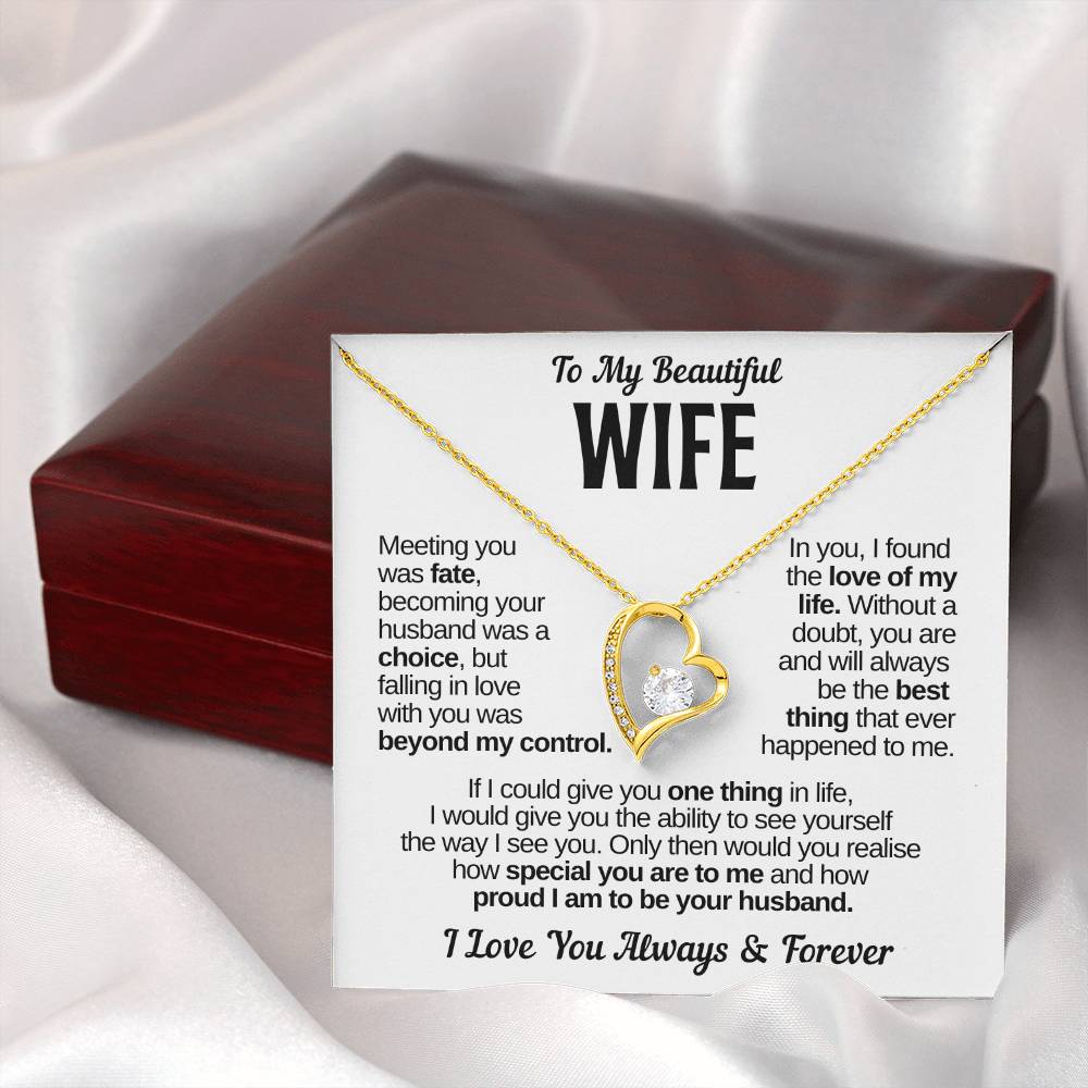 To My Beautiful Wife | I Love You Always & Forever | Love Knot Necklace