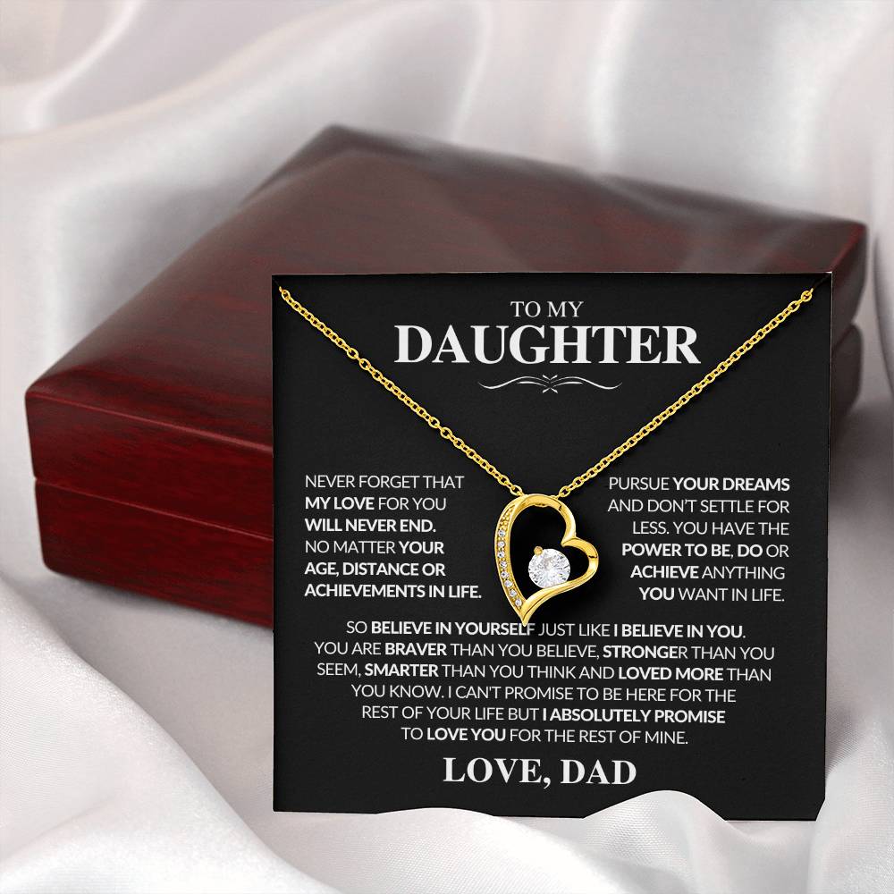 To My Daughter - Don't Settle For Less - Forever Love Necklace - Gift From Dad