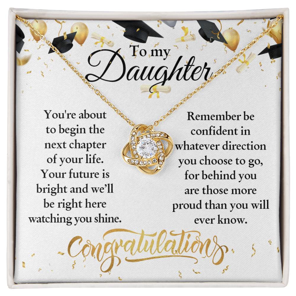 To My Daughter | Congratulations | Love Knot Necklace