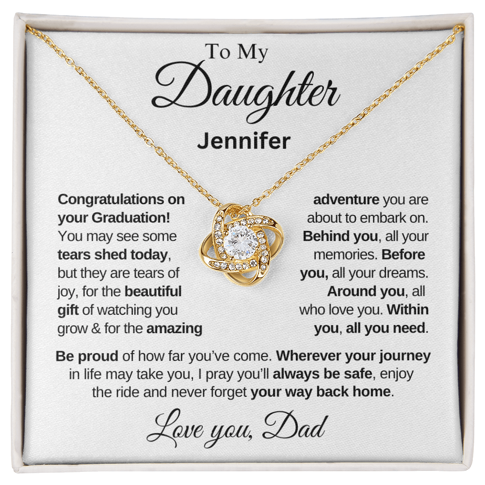 Gift For Daughter | Congratulations on Your Gradation | Love Knot Necklace