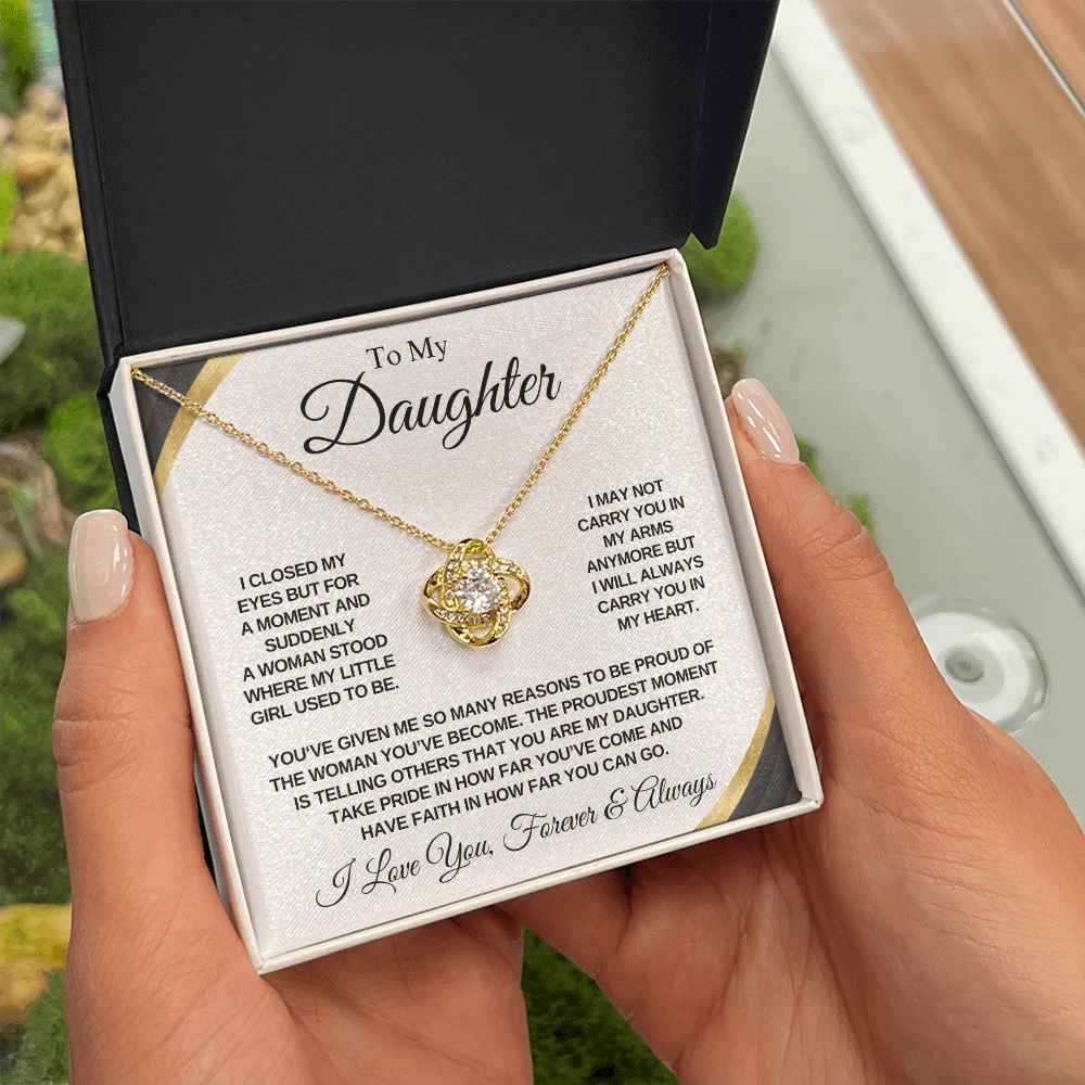 Gift For Daughter | So Proud of You! Love Knot Necklace