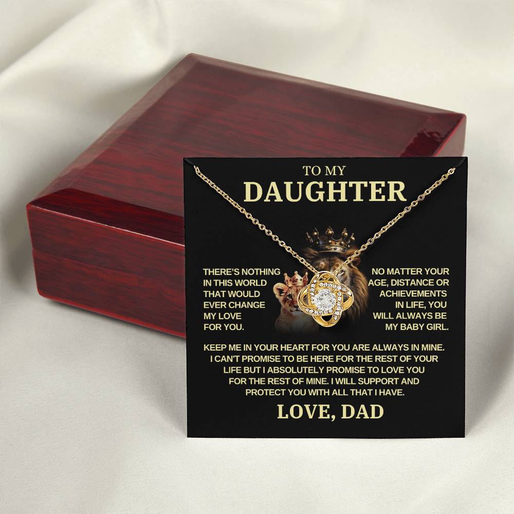 To My Daughter | Always My Baby Girl | Gift From Dad | Love Knot Necklace