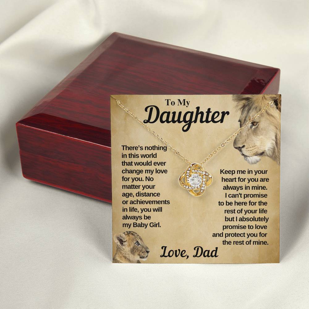 Gift To Daughter From Dad | Keep Me In Your Heart | Love Knot Necklace