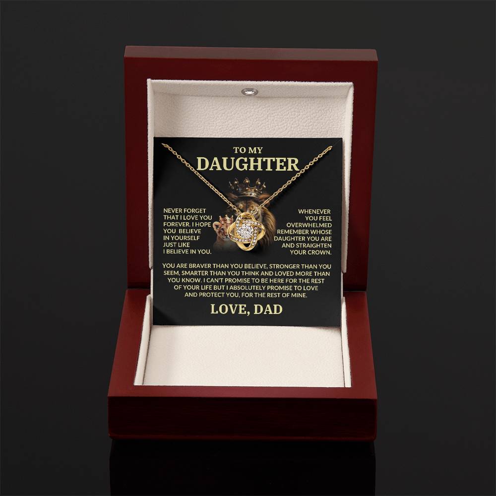 To My Daughter | Never Forget That I Love You | Gift From Dad | Love Knot Necklace