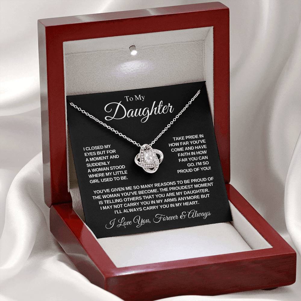 Gift For Daughter | So Proud Of You! | Love Knot Necklace