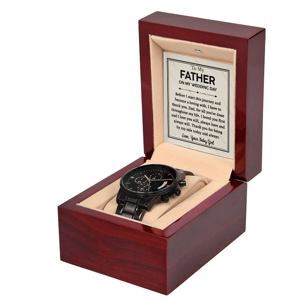 To My Father On My Wedding Day | From Your Baby Girl | Chronograph Watch - JENACDirect