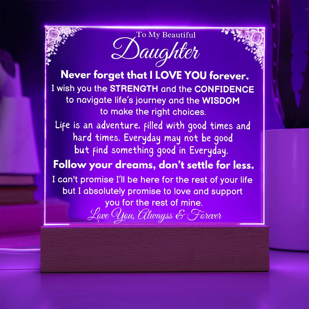 Beautiful Daughter | Follow Your Dreams | Acrylic Plaque