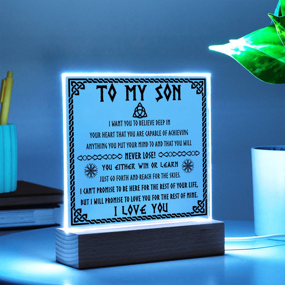 To My Son | Never Lose | Acrylic Plaque - JENACDirect