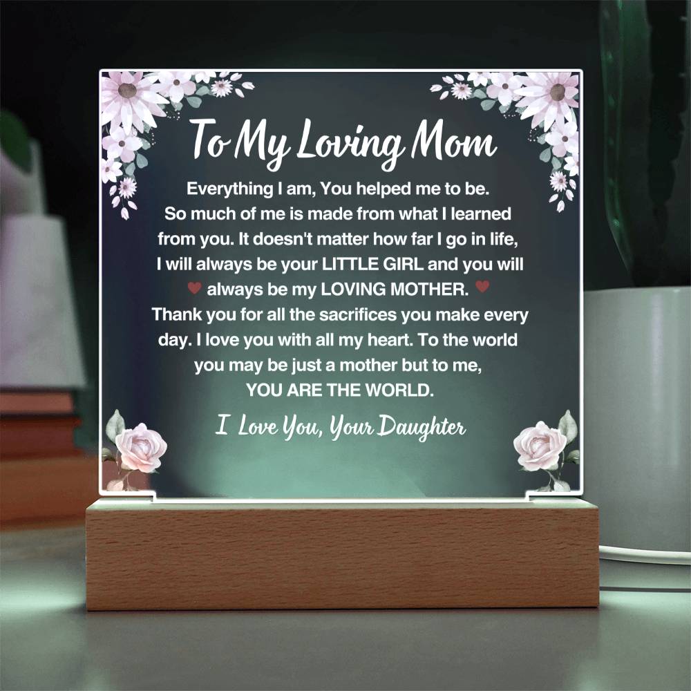 To My Loving Mom | Love You With All My Heart | From Dau | Acrylic Plaque