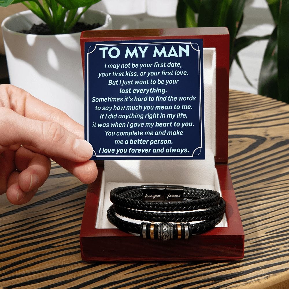 To My Man | First Kiss First Love | Men's Bracelet - JENACDirect