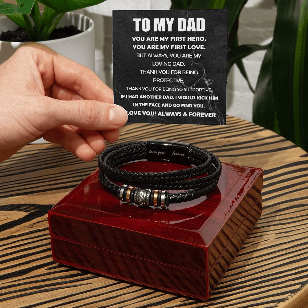 To My Dad My First Hero | Men's Bracelet - JENACDirect