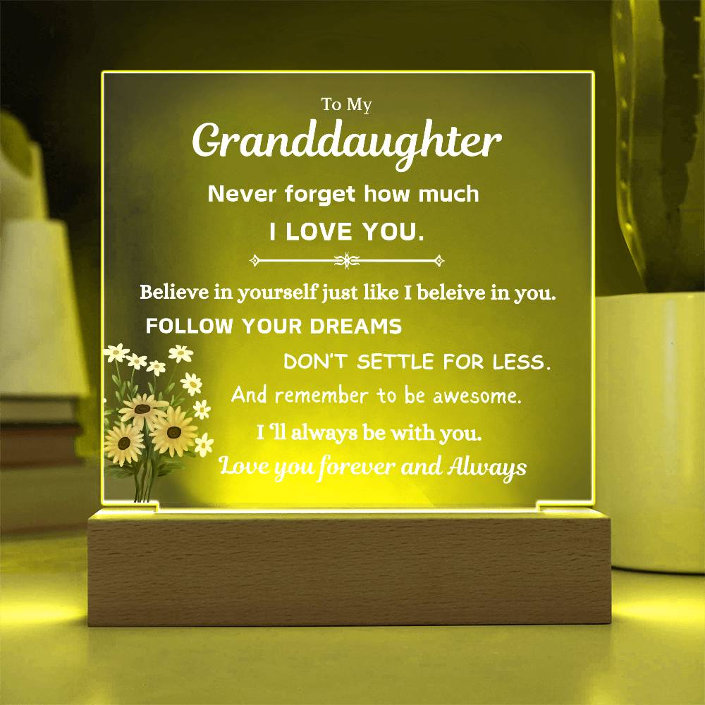 To My Granddaughter | Follow Your Dreams | Gift From Grandparent