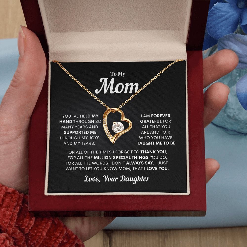 To My Mom | Forever Grateful | From Daughter | Love Know Necklace - JENACDirect
