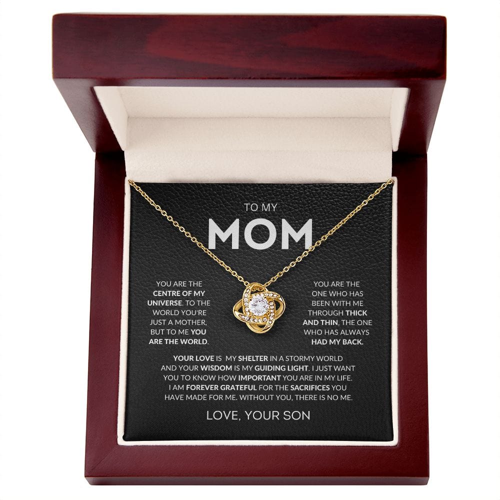 To My Mom | Am forever Grateful | Love Knot Necklace (Black) - JENACDirect