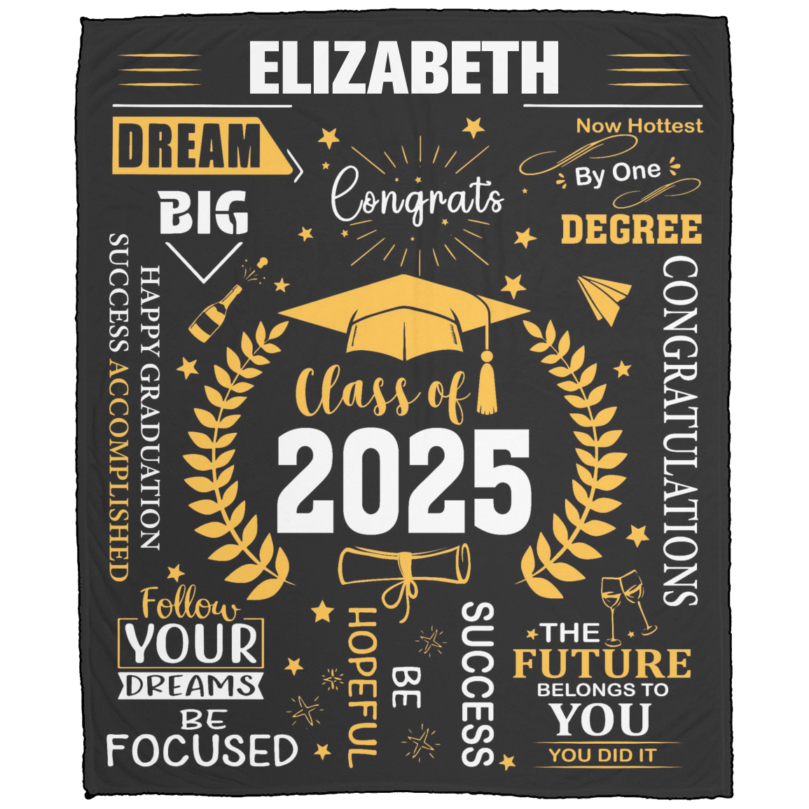 Personalised Graduation Gift | You Did It! | Cozy Plush Fleece & Sherpa Blanket
