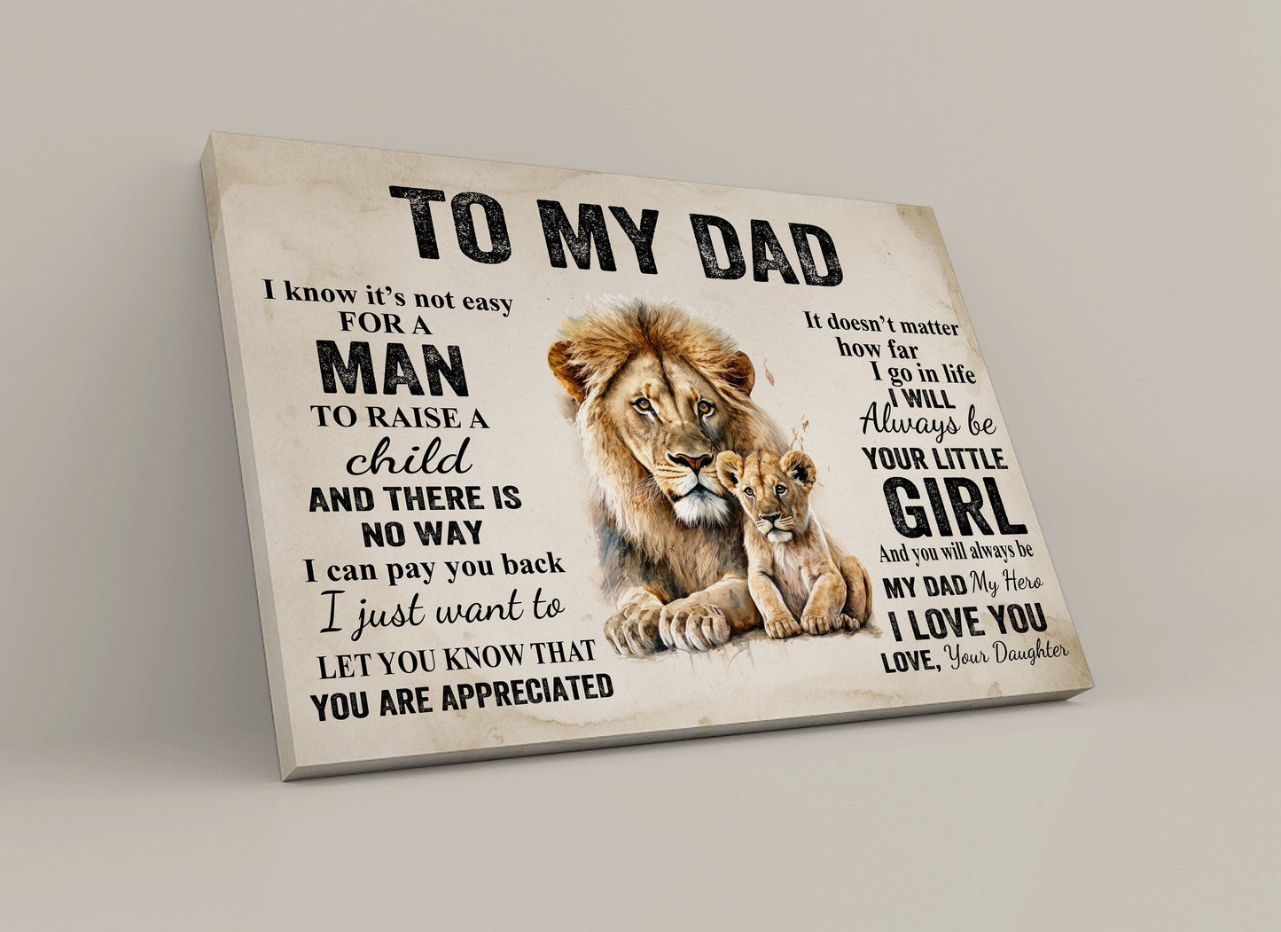 To My Dad Canvas | Gift From Daughter