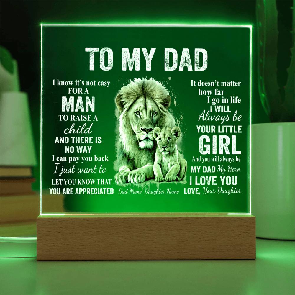 To My Dad | Personalized Acrylic Square Plaque