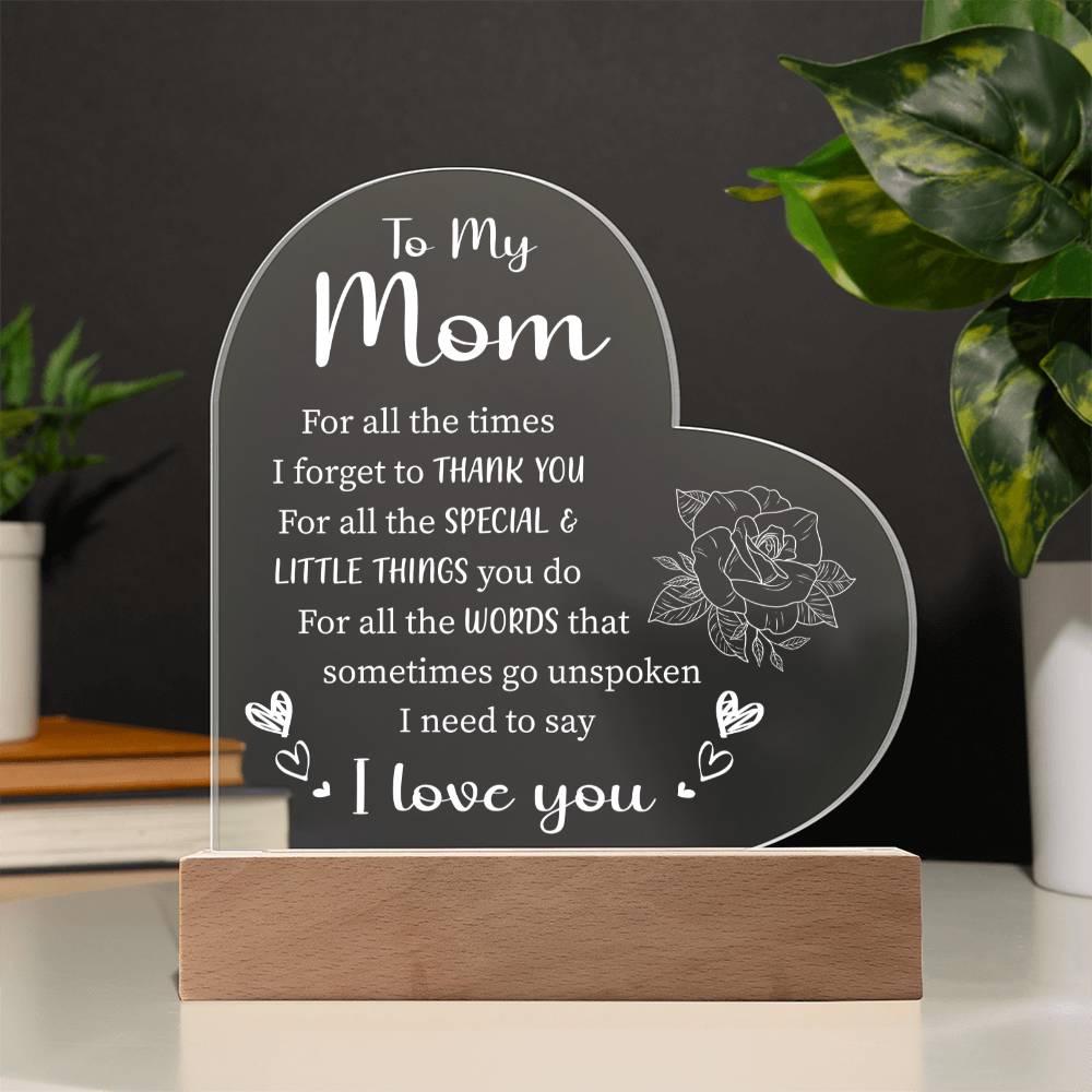 To My Mom | Thank You | Acrylic Plaque