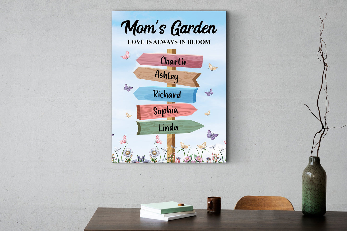 Personalized Canvas | Gift For Mom's | Grandma's Garden