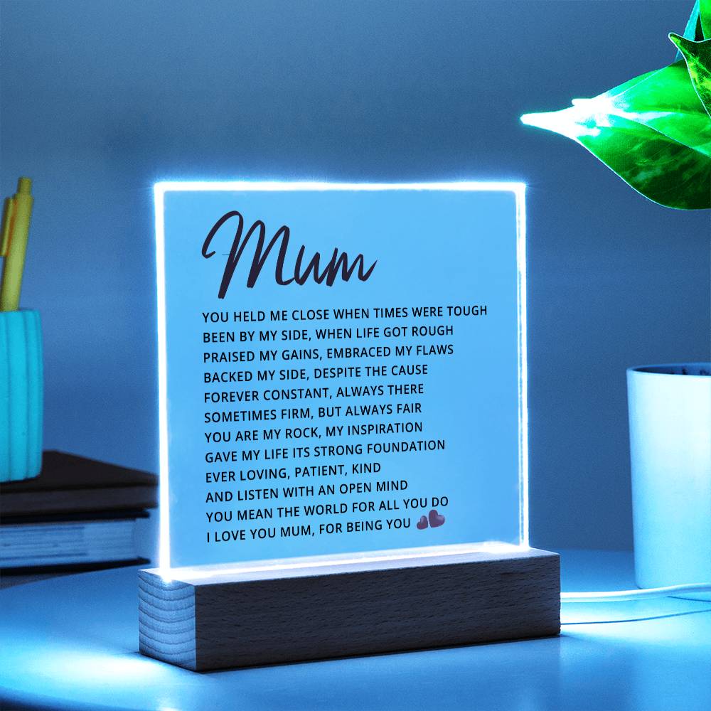 Mum | You Mean The World To Me | Acrylic Plaque