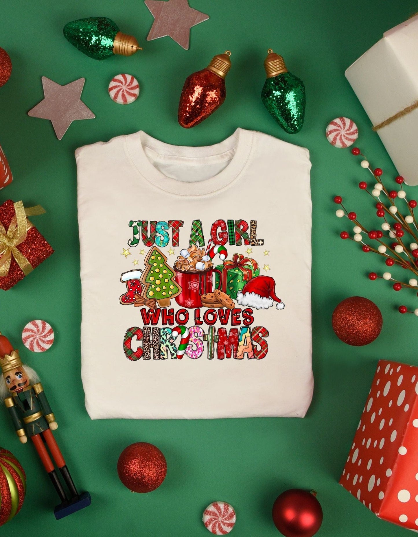 Just A Girl Who Loves Christmas T-Shirt | Sweatshirt - JENACDirect