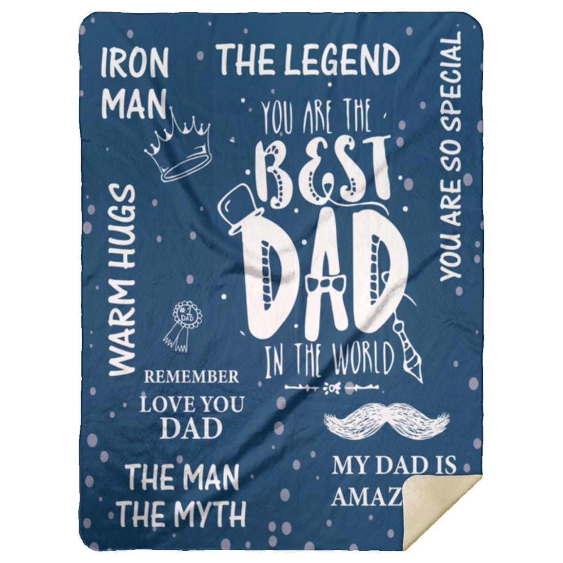 You Are the Best Dad in the World | Cozy Plush Fleece | Arctic Fleece | Premium Mink Sherpa Blanket - JENACDirect