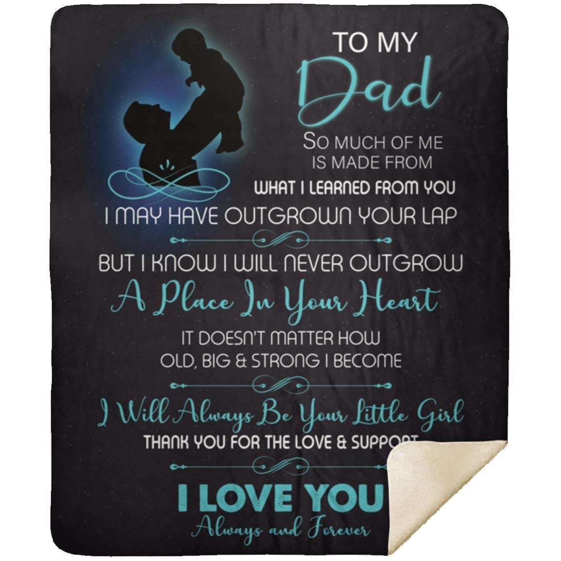 To My Dad |A Place in Your Heart | Cozy Plush Fleece |Arctic Fleece | Premium Mink Sherpa Blanket - JENACDirect