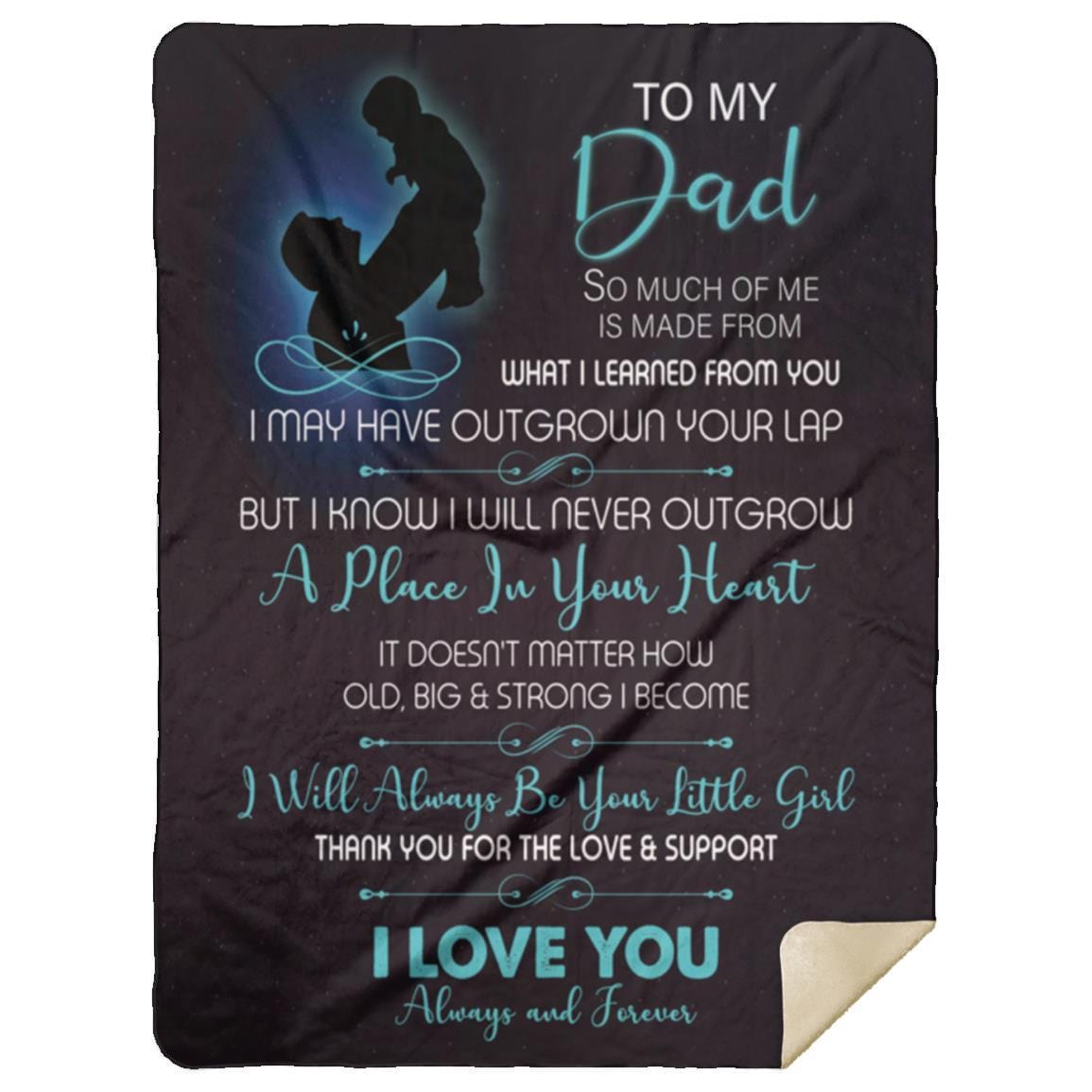 To My Dad |A Place in Your Heart | Cozy Plush Fleece |Arctic Fleece | Premium Mink Sherpa Blanket - JENACDirect