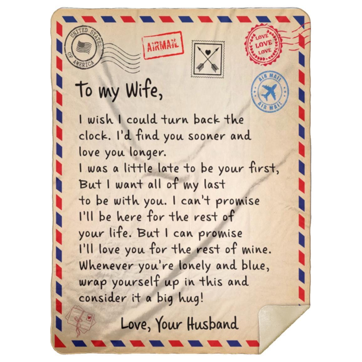 To My Wife From Husband | I Wish I Could Turn Back The Clock | Love Letter Blanket