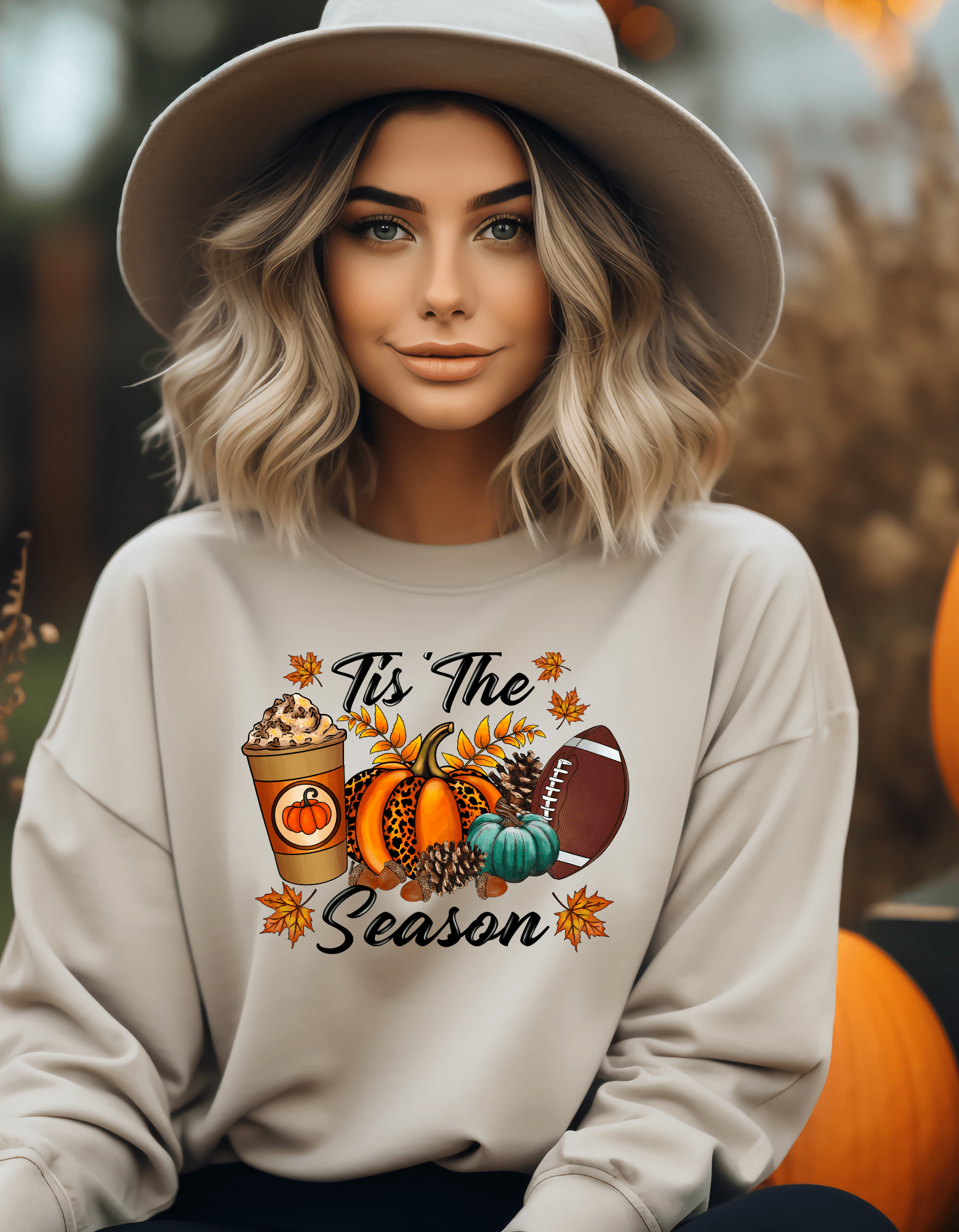 Tis The Season Football | Pumpkin Season Hoodie | Sweatshirt - JENACDirect