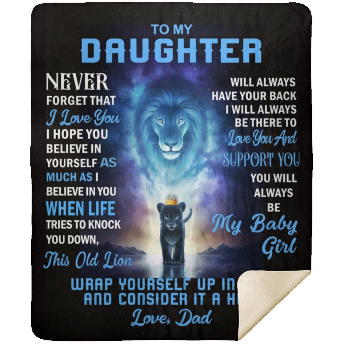 To My Daughter From Dad | Cozy Plush Fleece | Arctic Fleece | Mink Sherpa Blanket - JENACDirect