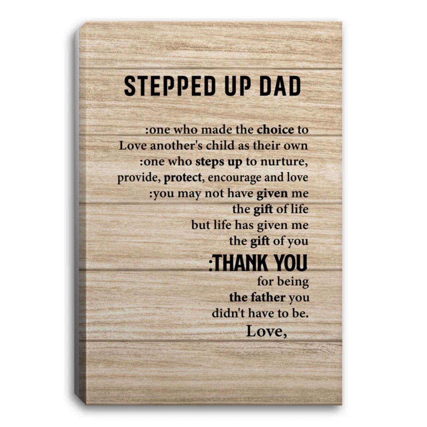 Personalized "Stepped Up Dad" Gallery Wrapped Canvas - Customizable Names