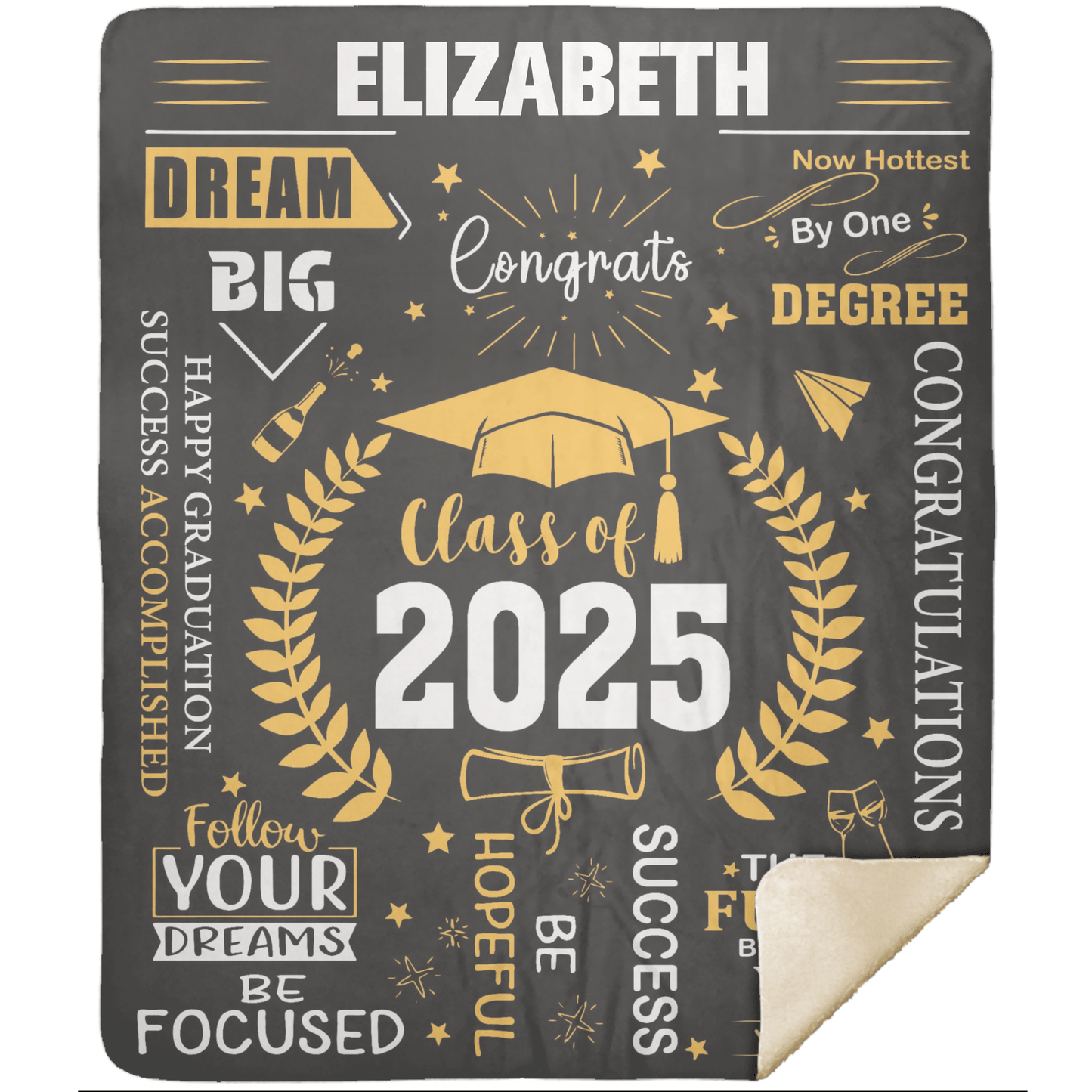 Personalised Graduation Gift | You Did It! | Cozy Plush Fleece & Sherpa Blanket