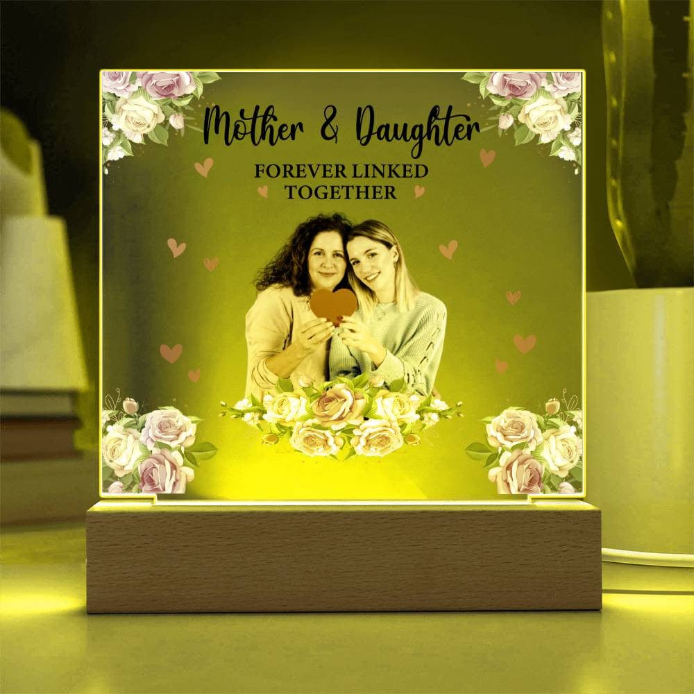 Mother & Daughter | Forever Linked Together | Personalized Photo Acrylic Plaque