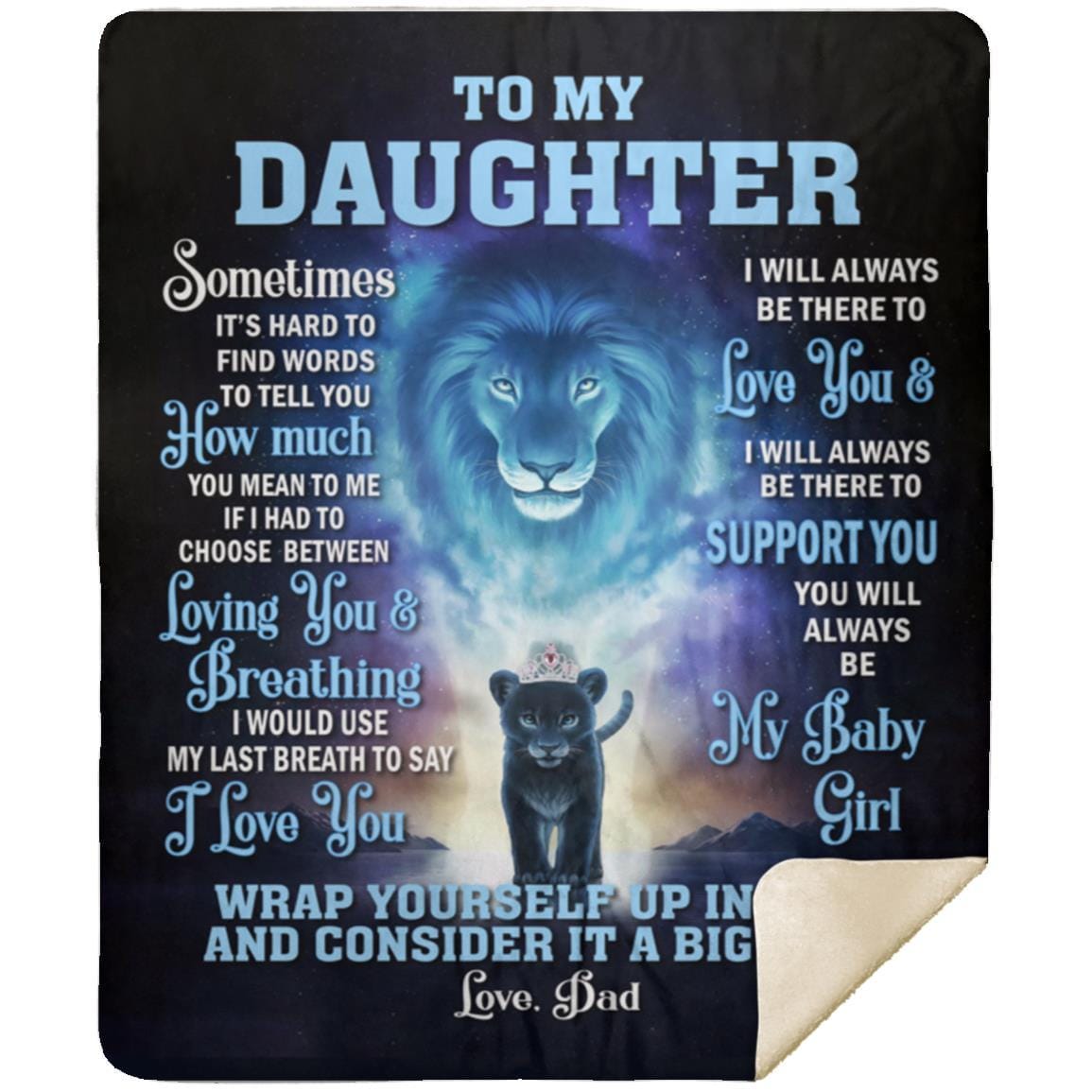 To My Daughter | Will Be There For You | Fleece | Sherpa Blanket