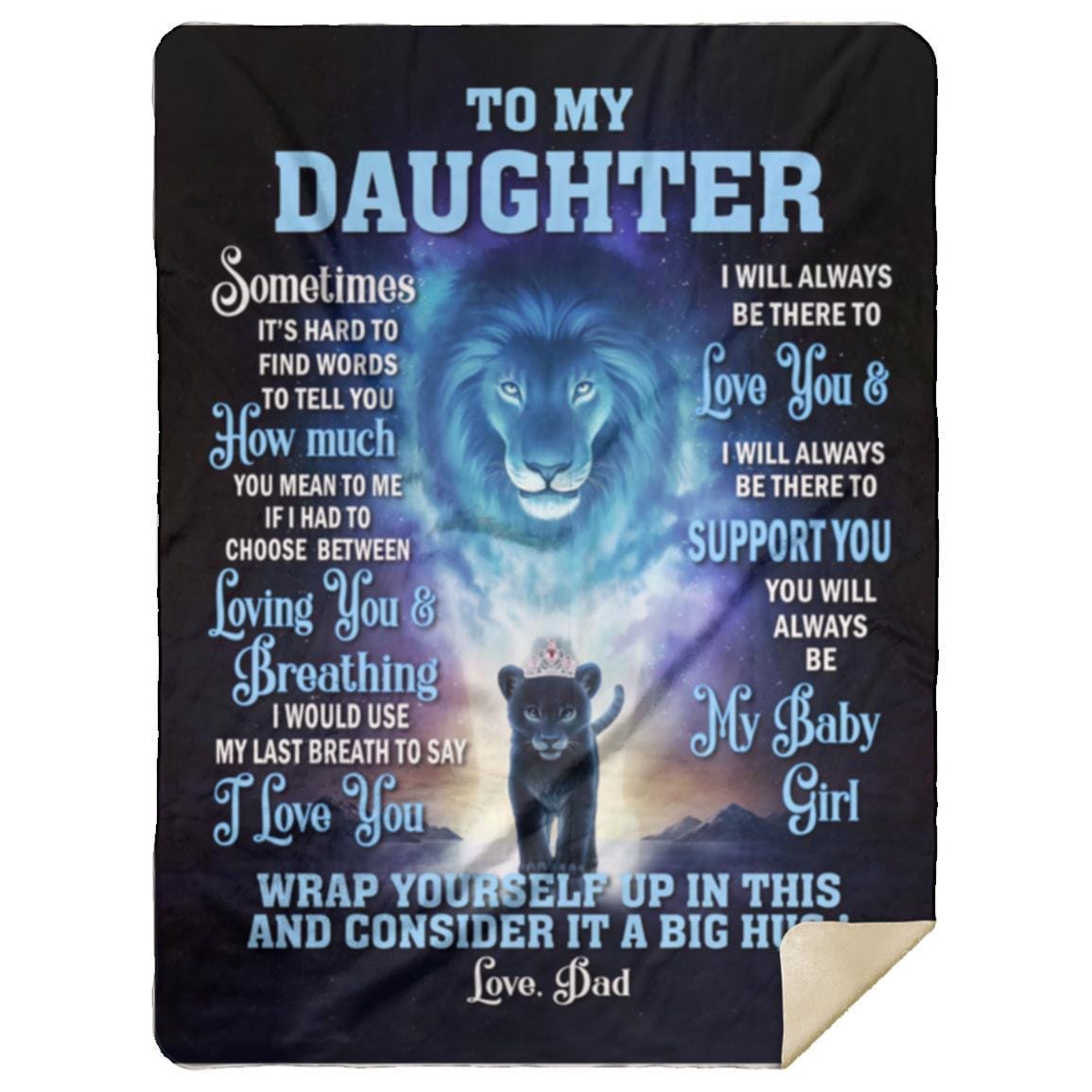 To My Daughter | Will Be There For You | Fleece | Sherpa Blanket