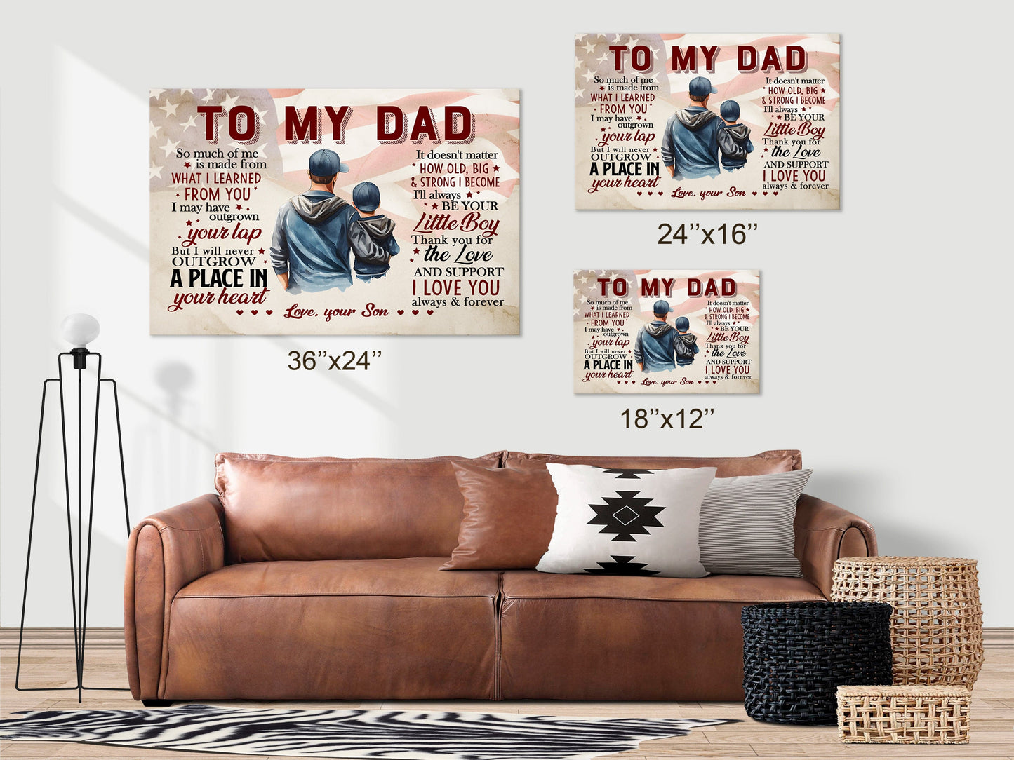 To My Dad Canvas, Poster | Gift To Dad From Son