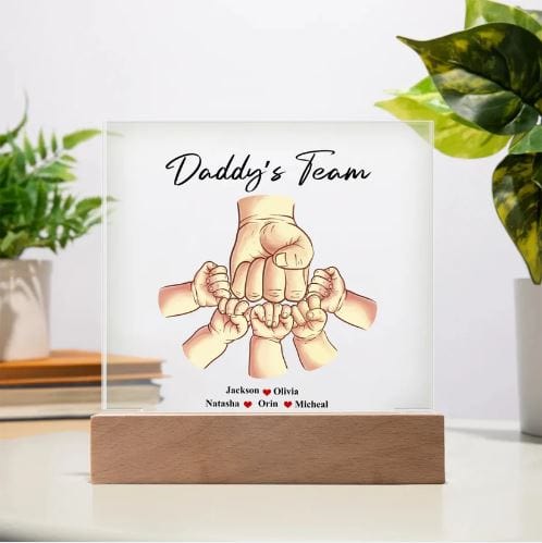 Daddy's Team Square Acrylic Plaque