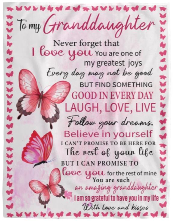 To My Granddaughter | Greatest Joy | Cozy Fleece Blanket