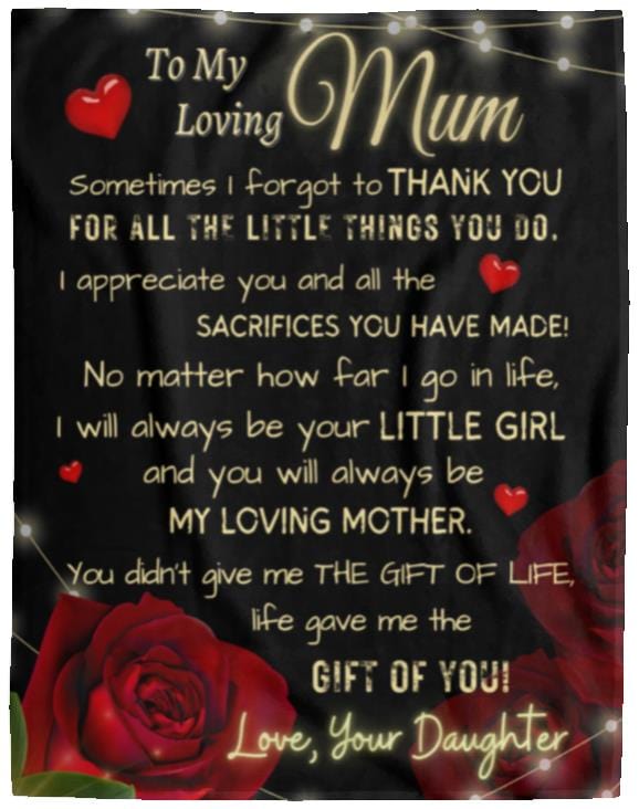 To My Loving Mum From Daughter | I Appreciate You | Cozy Fleece And Sherpa Blanket