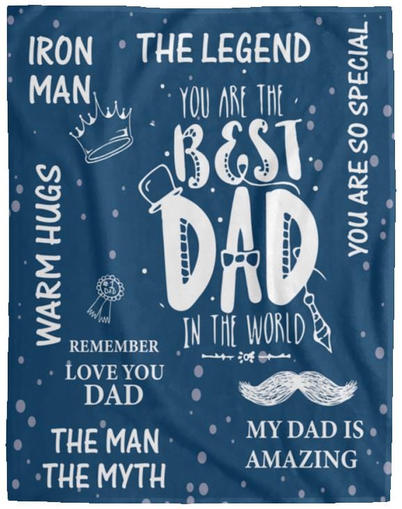 You Are the Best Dad in the World | Cozy Plush Fleece | Arctic Fleece | Premium Mink Sherpa Blanket - JENACDirect