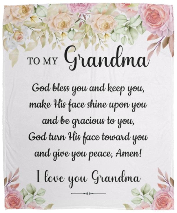 To My Grandma | I Love You | Cozy Plush | Arctic Fleece | Sherpa Mink Blanket - JENACDirect