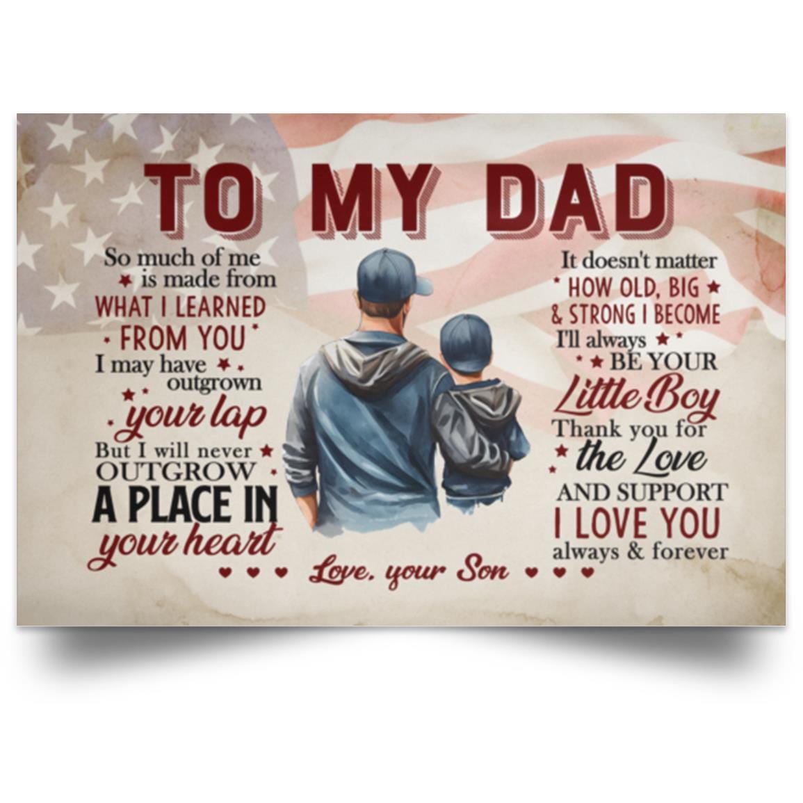 To My Dad Canvas, Poster | Gift To Dad From Son