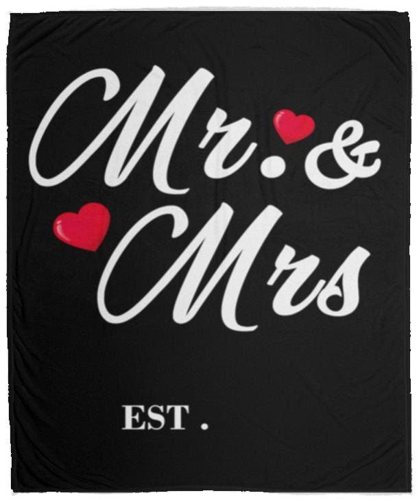 Personalized Mr & Mrs | Cozy Plush Fleece Blanket | Premium Sherpa Blanket