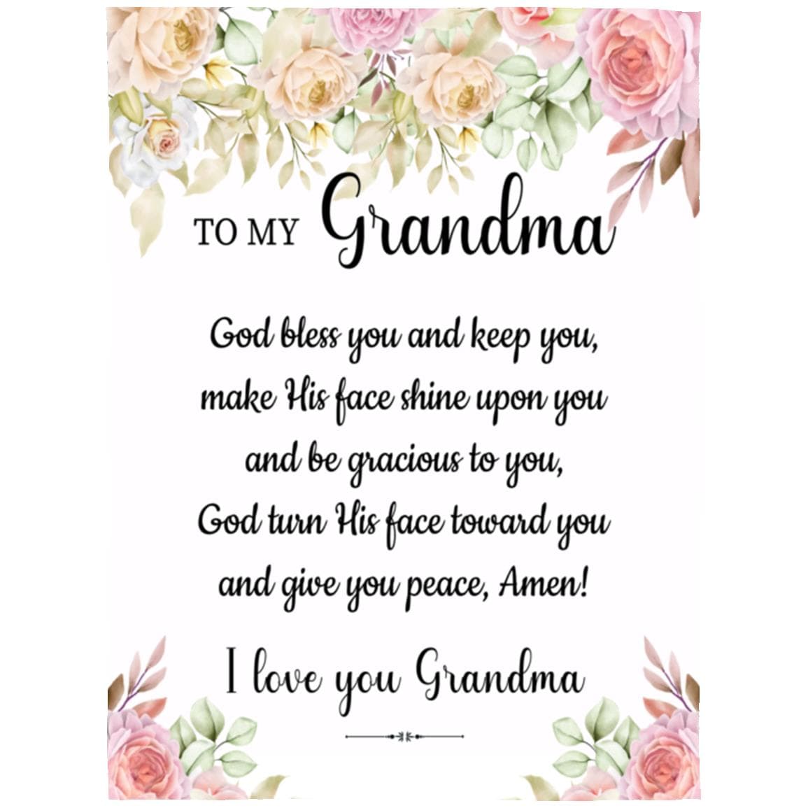 To My Grandma | I Love You | Cozy Plush | Arctic Fleece | Sherpa Mink Blanket - JENACDirect