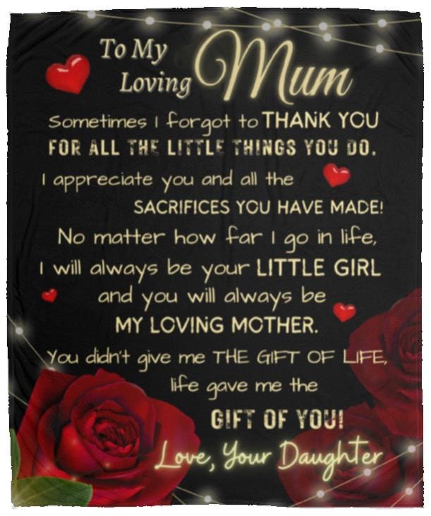 To My Loving Mum From Daughter | I Appreciate You | Cozy Fleece And Sherpa Blanket